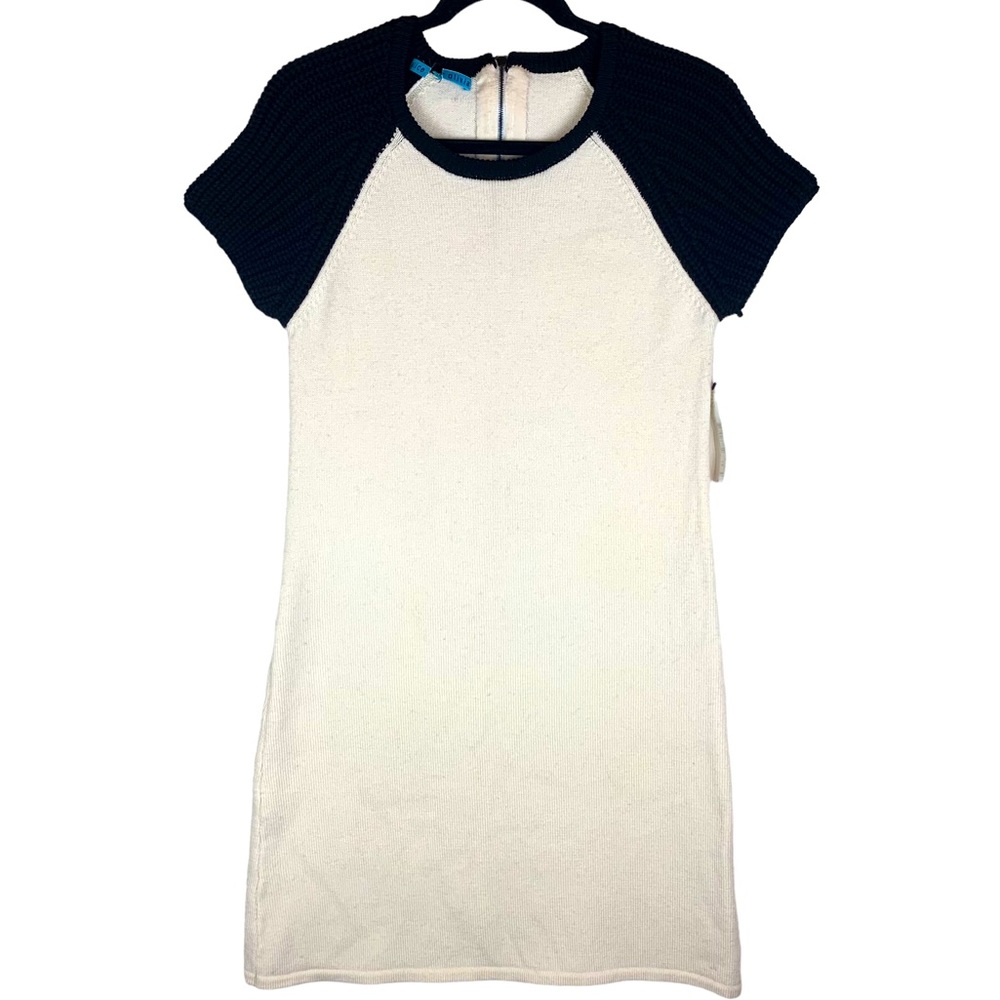 Alice + Olivia Sweater Dress Short Sleeve Sample Design Black Cream NWT